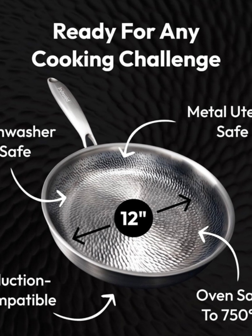 Plateful Titanium Frying Pan with Glass Lid - Silver - Picture 5 of 14